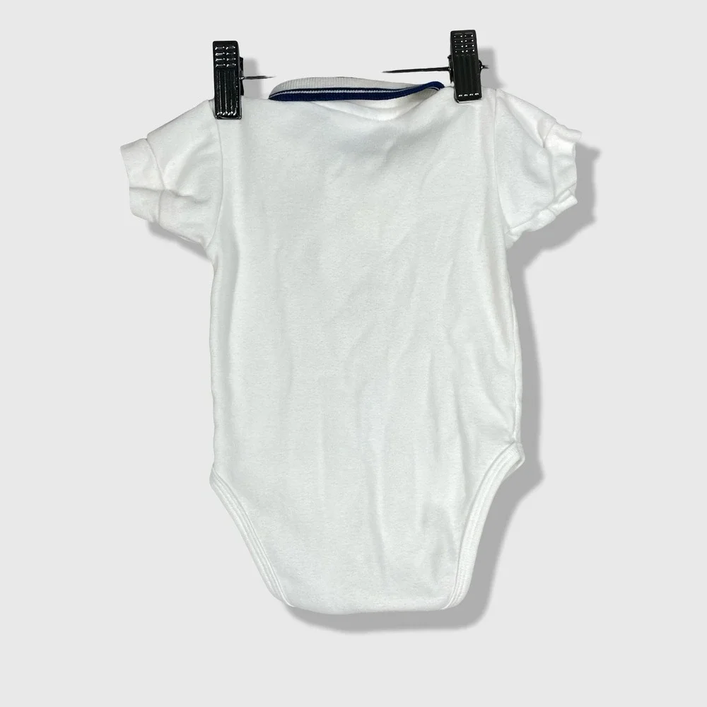 Baby B'gosh Polo Bodysuit Baby 3-6 Months White‎ Vintage Prep Preppy Casual